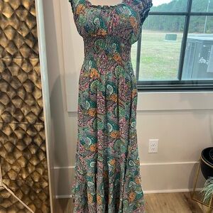 Vibrant Paisley Maxi Dress